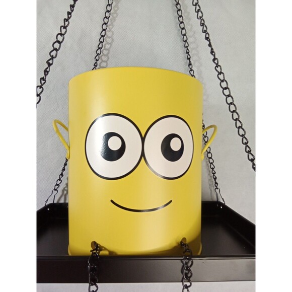 Yellow Hanging Smiley Face Planter With Bell Feet & Drain Hole - Picture 2 of 9